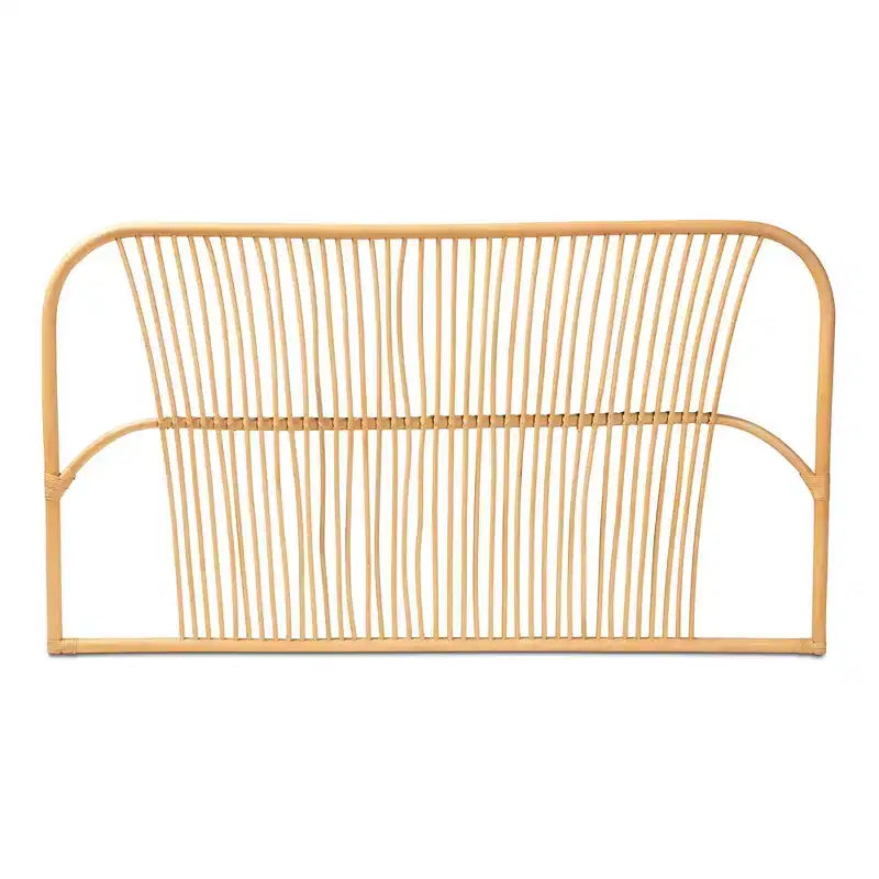 Testiera in Rattan da Parete Queen Size Marrone Naturale