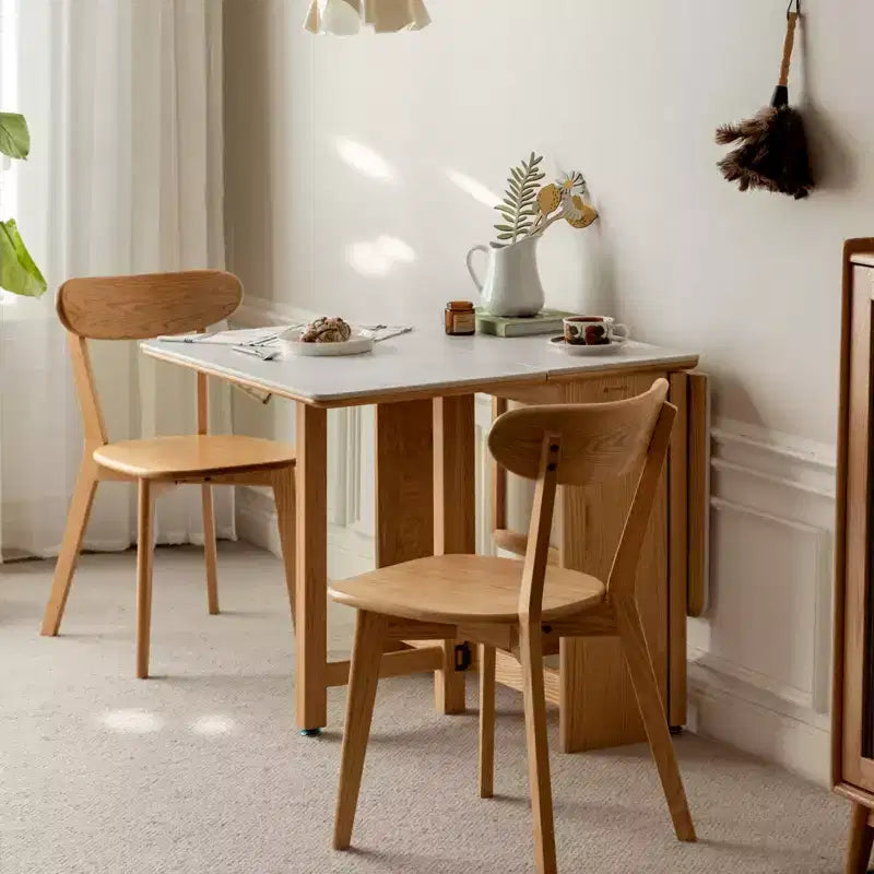 GDFStudio Agatha moderner Klapptisch aus Massivholz für 4-6 Personen mit Steinplatte