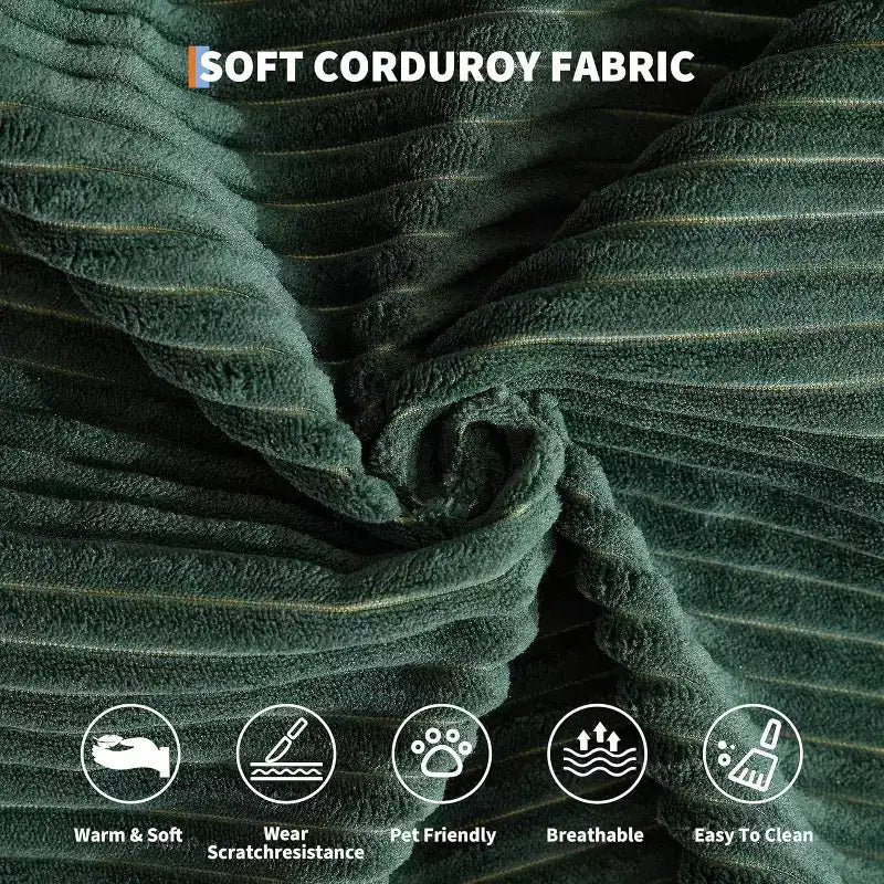5-in-1-Schlafsofa, 78.8 modulares Cordsofa mit stabilem Gestell, multifunktionales Futon für kleine Räume, Wohnzimmer und Gästezimmer