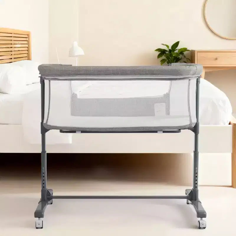 Baby Bassinet with Wheels ??Beige / Gray / Pink, Bedside Sleeper, for 1 Baby