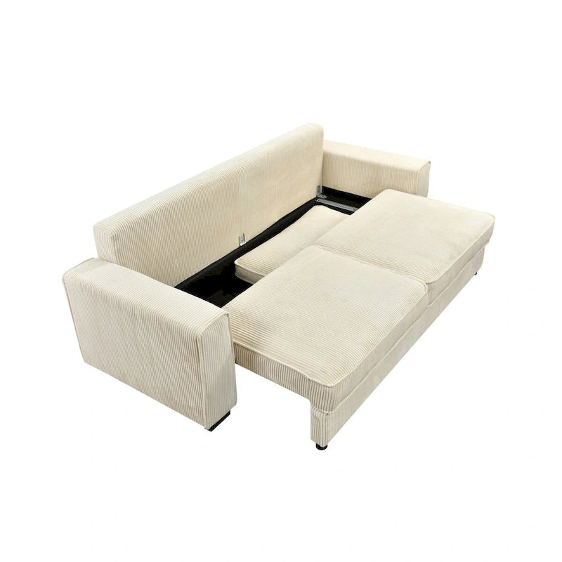 Roomfitters großes Schlafsofa mit Stauraum, modernes 3-Sitzer-Sofa, gepolsterte Rückenlehne, für kleine Räume