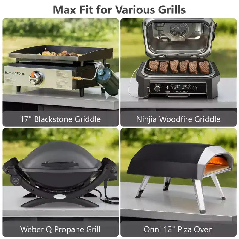 Buitenkeukeneiland van 78.3 inch met roestvrijstalen werkblad, opvouwbaar BBQ-station en opbergkasten, zwart