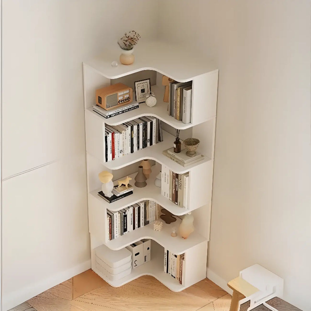 Eckbücherregal aus Holzwerkstoff mit 6 Regalböden