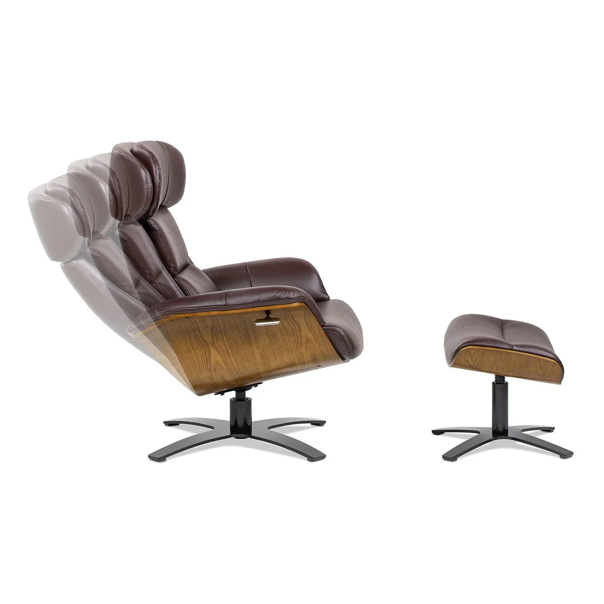 Jovan 31.5 Relaxsessel aus echtem Leder mit Hocker