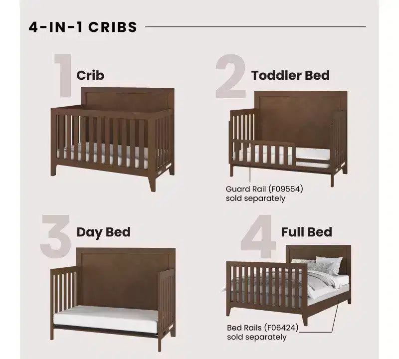 Child Craft Kieran kinderkamerset, 3-delig, met ledikant, dubbele ladekast en commode; inclusief 4-in-1 omvormbaar ledikant