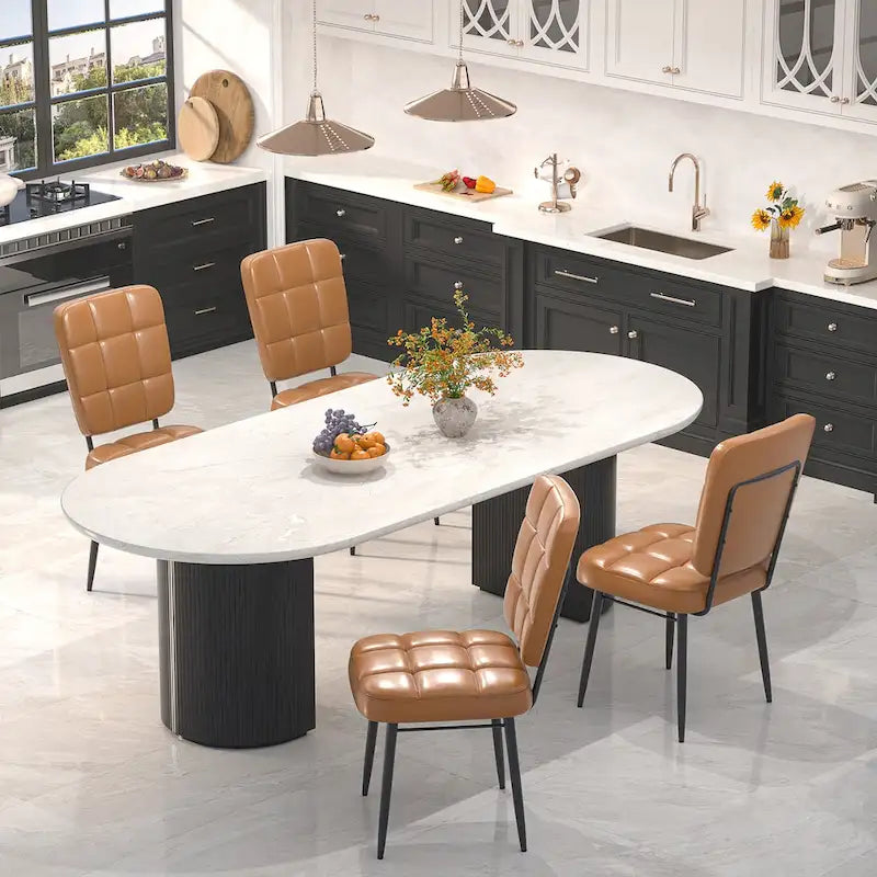 Moderne eetkamerstoelen, set van 2/4/6/8, gestoffeerde keukenstoelen met dikke zitting voor de eetkamer