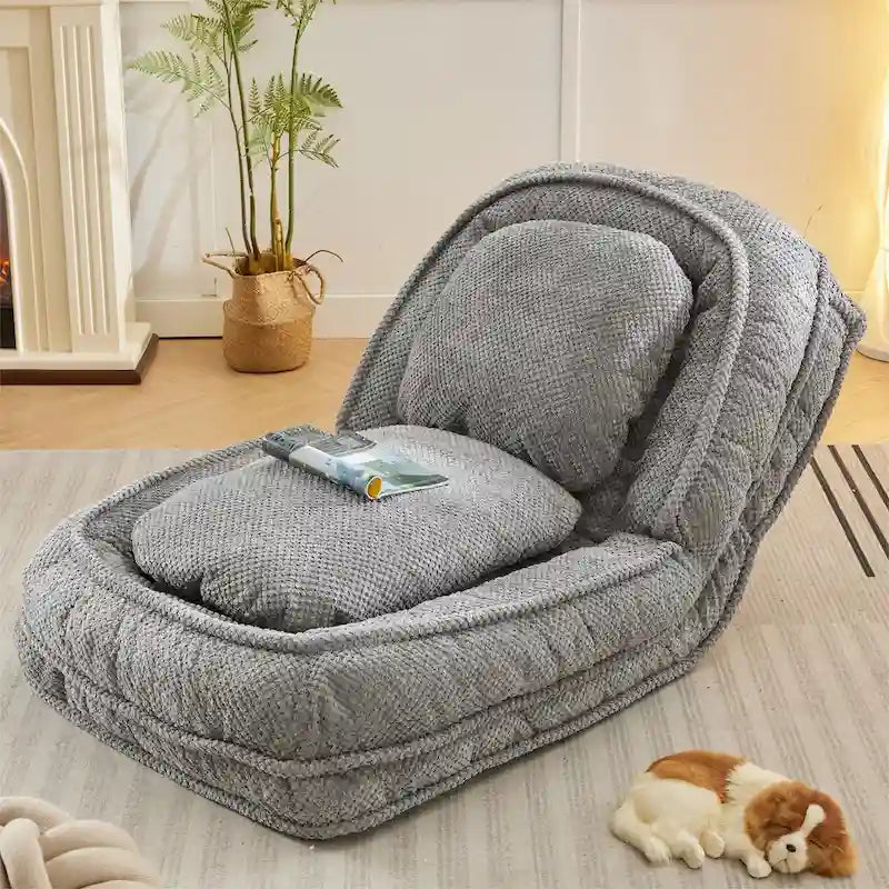 Faules Sofa, 5 verstellbare Positionen, zum Sitzen, Schlafen und Zusammenklappen, passend für Schlafzimmer und Wohnzimmer