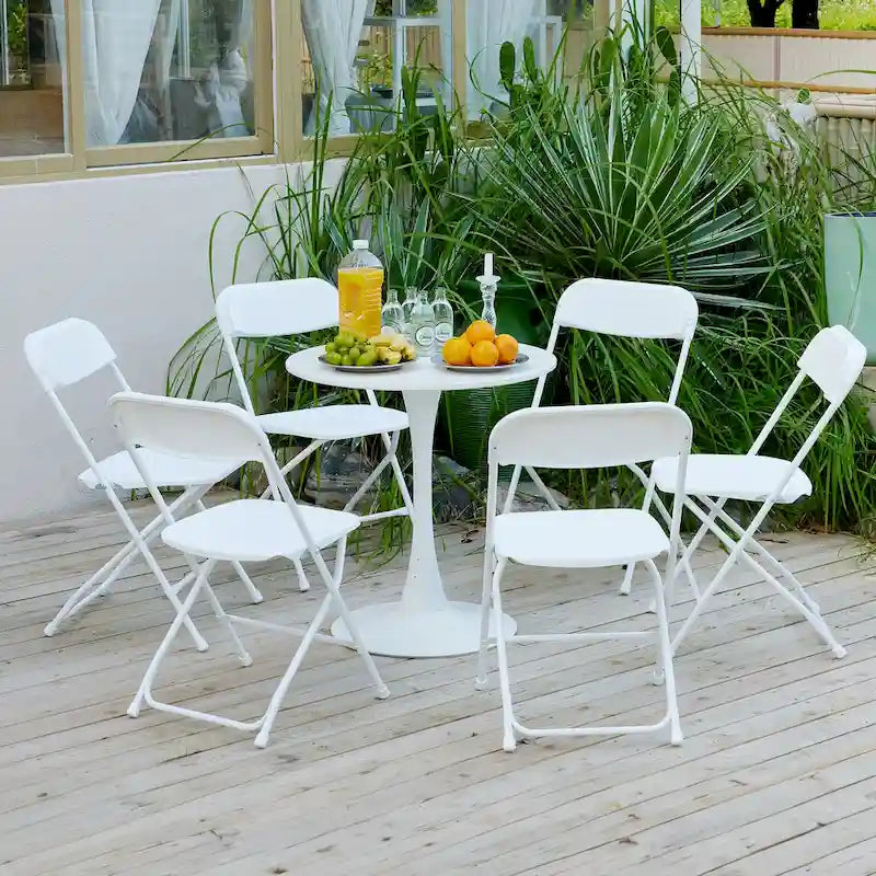 Lot de 10 chaises pliantes en plastique, capacité de 350lb, pour événements, bureaux, mariages, fêtes, pique-niques, cuisines et repas