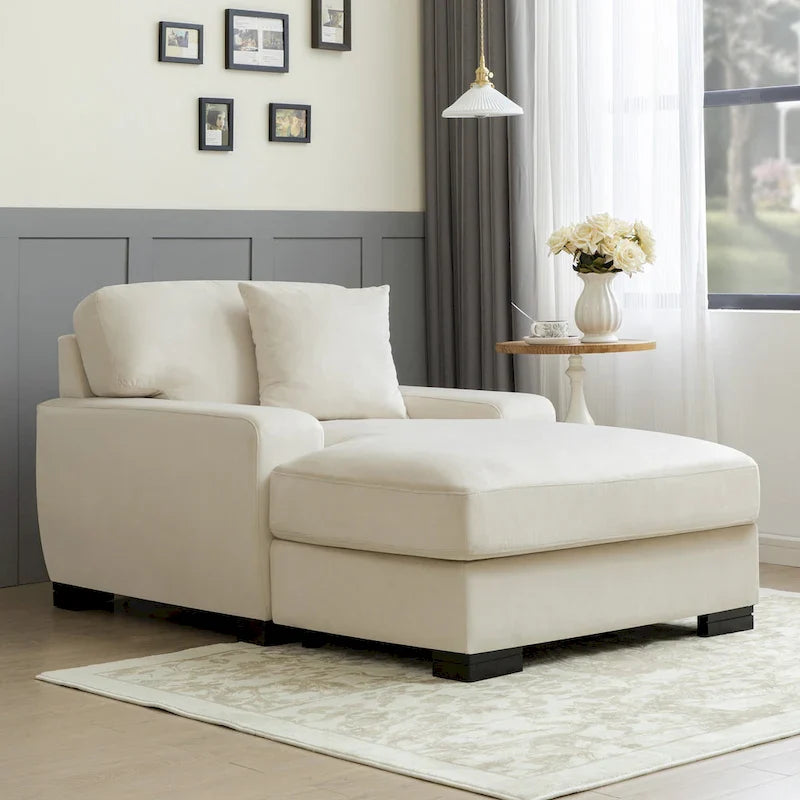 Canapé-lit chaise longue surdimensionné moderne du milieu du siècle avec coussin