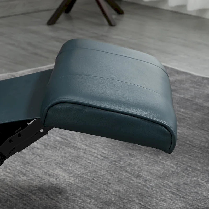 HomCom verstelbare handmatige relaxfauteuil van imitatieleer met draaivoet en comfortabele, ontspannende voetensteun