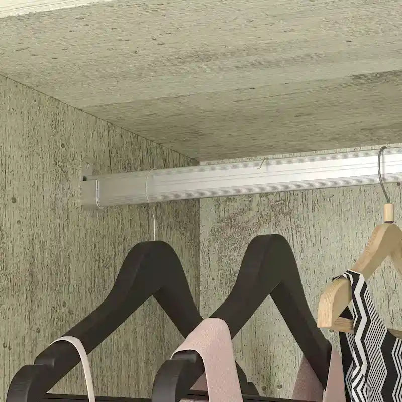 Kleiderschrank, 59 Zoll breit, großer freistehender Schrank, Weiß