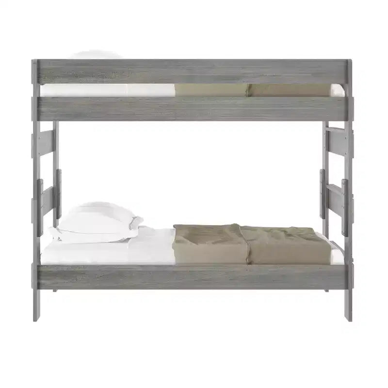 Etagenbett Plank+Beam aus Massivholz im Landhausstil, zwei Einzelbetten übereinander, für Erwachsene