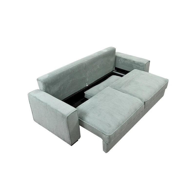 Roomfitters großes Schlafsofa mit Stauraum, modernes 3-Sitzer-Sofa, gepolsterte Rückenlehne, für kleine Räume