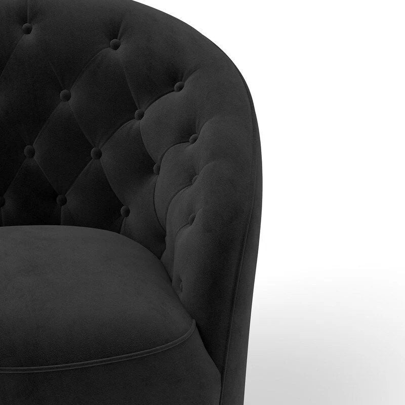 SEYNAR modernes, mit Samt bezogenes Drehsessel-Set, 360 Grad drehbar, mit knopfgetufteter Rückenlehne, 2 Stück
