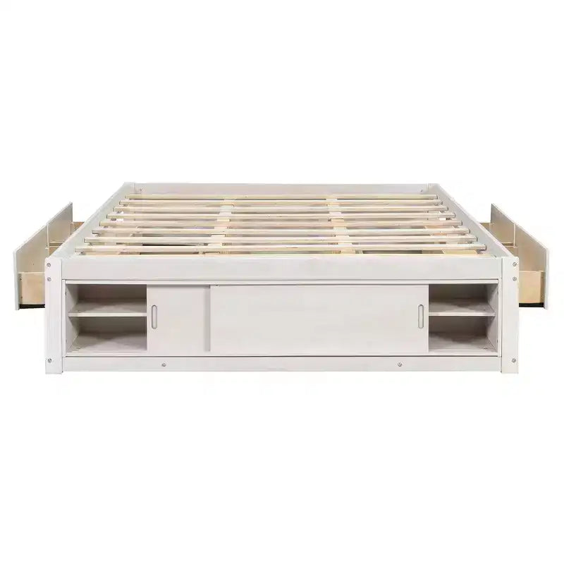 Whisen queensize bedframe met 4 opbergladen en opbergruimte in het voeteneind