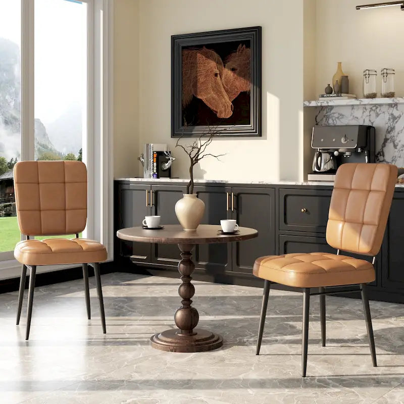 Moderne eetkamerstoelen, set van 2/4/6/8, gestoffeerde keukenstoelen met dikke zitting voor de eetkamer