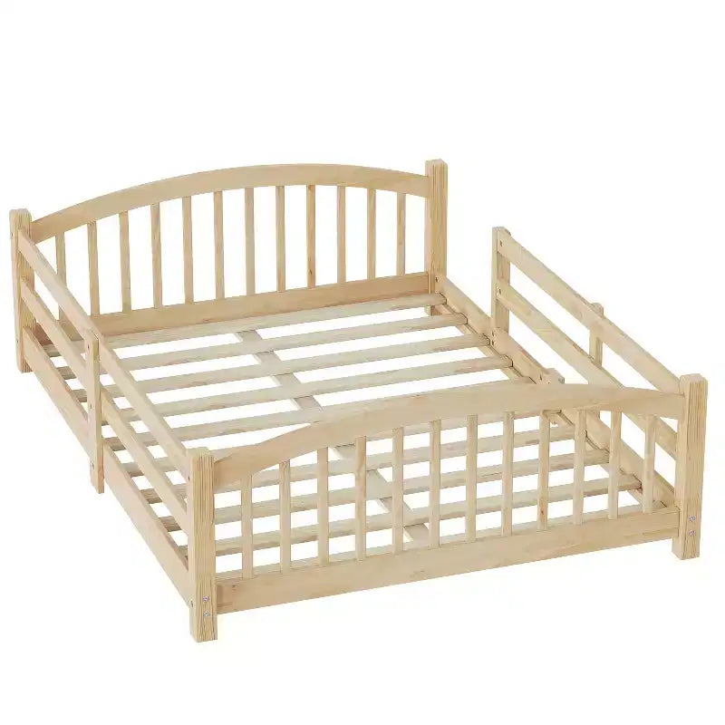 Luxystar Montessori-Bett in Full-Size mit niedrigem Profil, Sicherheitsgittern und Kopfteil