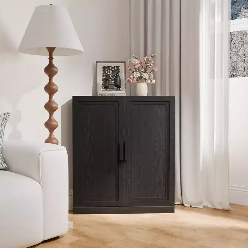 Dovelina hoekvitrinekast met verstelbare planken, dressoir, buffetkast, wijnkast, keuken- en eetkamerkast met houten deuren - 31H x 31W, 36H x 31W