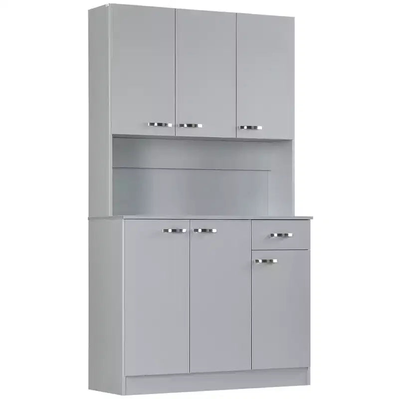 Keukenvoorraadkast van 71, hoge opbergkast met magnetronstandaard, moderne keukenkast, 3 verstelbare planken voor woonkamer en eetkamer
