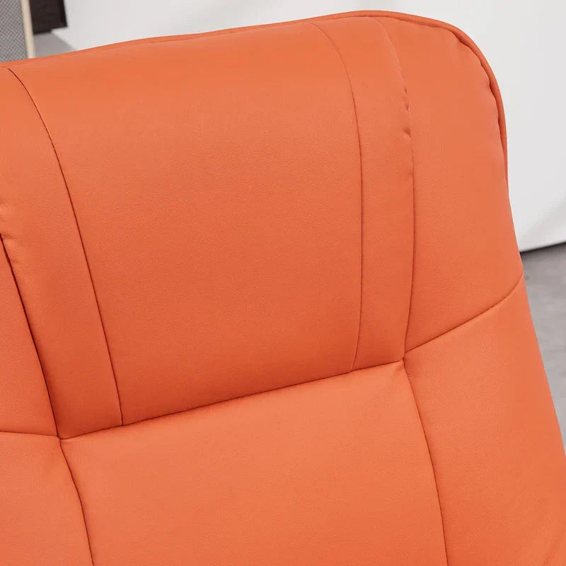 HomCom verstelbare handmatige relaxfauteuil van imitatieleer met draaivoet en comfortabele, ontspannende voetensteun