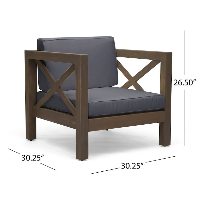 6-delige loungeset van acaciahout voor buiten, Brava, van Christopher Knight Home