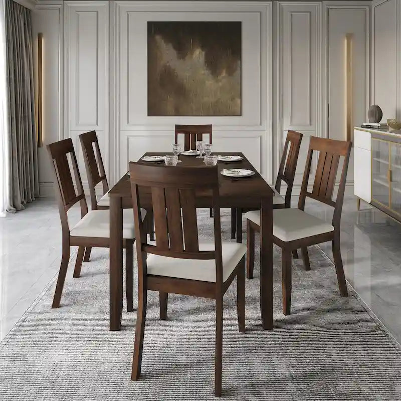 CraftPorch klassieke houten eethoek, 7-delig