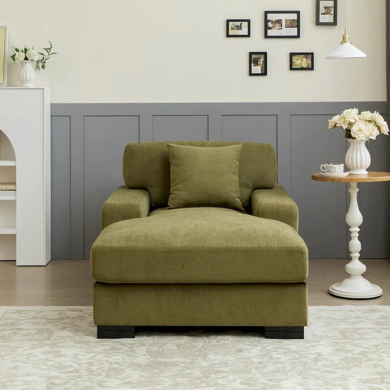 Canapé-lit chaise longue surdimensionné moderne du milieu du siècle avec coussin