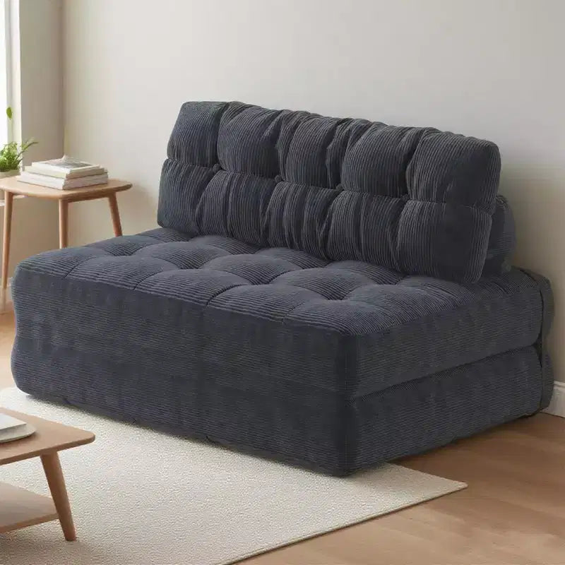 Klappbares Schlafsofa-Futon aus Cord in voller Größe, umwandelbarer Bodenschlafsessel mit Kissen und Rückenstütze
