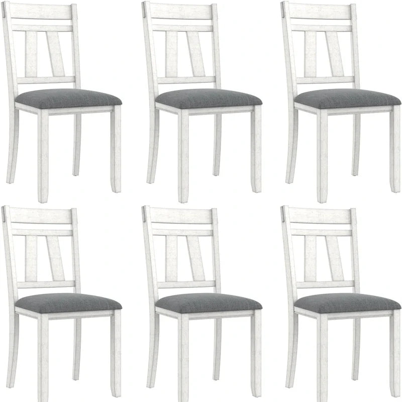 VECELO eettafelstoelen van massief hout met linnen bekleding, set van 2/4/6