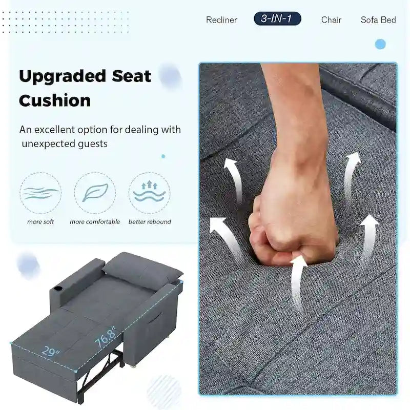 Verstellbarer Schlafsessel, 3-in-1-Funktion, verschiedene Farben, für 1 Person