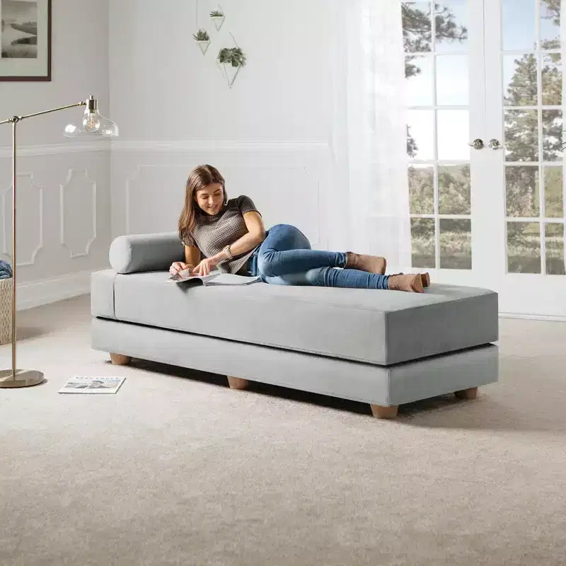 Ligbed / uitklapbaar queensize logeerbed - microfluweel