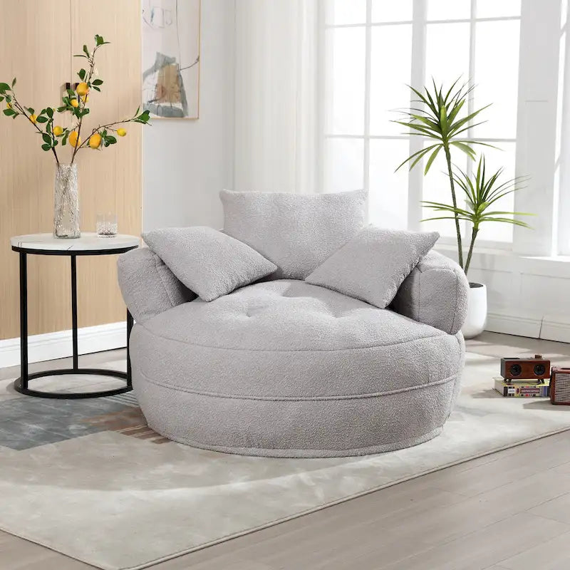 Ronde luie fauteuil ?C wit/blauw/grijs/geel/oranje rozeroze/marineblauw/groen, zitplaats voor één of twee personen