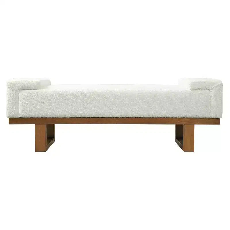 Christopher Knight Home Paulina moderne Bank aus Gummibaumholz mit Bouclé-Polsterung