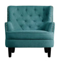 Moser Bay Mignon fluwelen/linnen fauteuil met knopen en hoge rugleuning, 30 breed