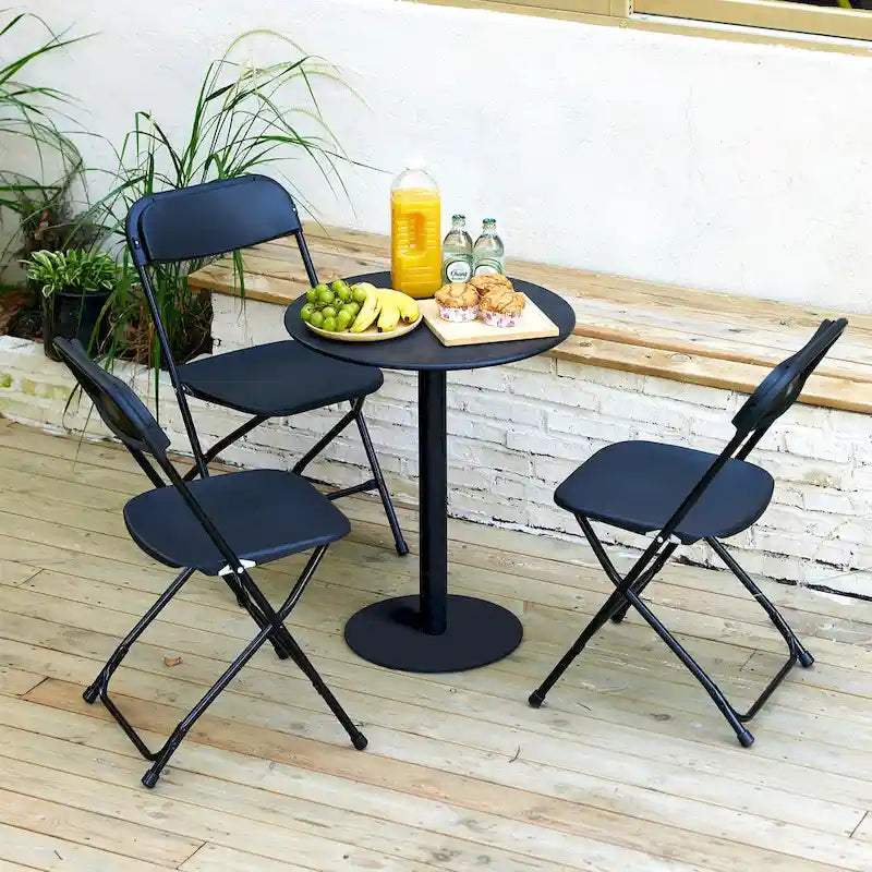 Lot de 10 chaises pliantes en plastique, capacité de 350lb, pour événements, bureaux, mariages, fêtes, pique-niques, cuisines et repas