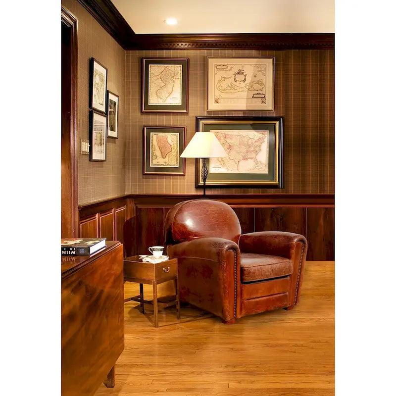 Pasargad Home Club-Sessel Paris aus echtem Leder, braun
