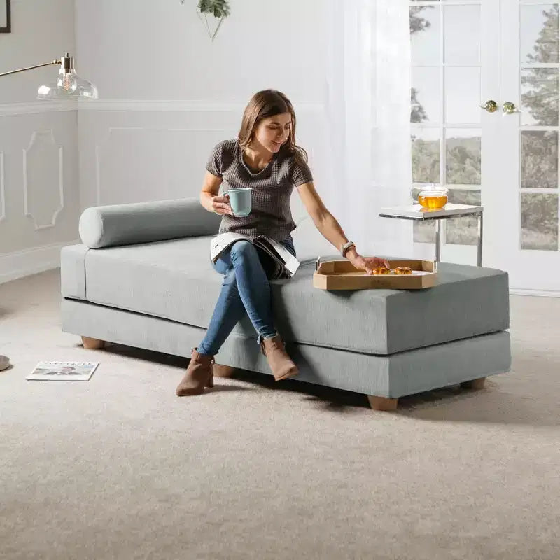 Ligbed / uitklapbaar queensize logeerbed - microfluweel