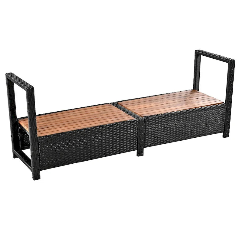Spa-Umrandung, quadratisches Outdoor-Rattan-Ecksofa-Set mit Spa-Gestell