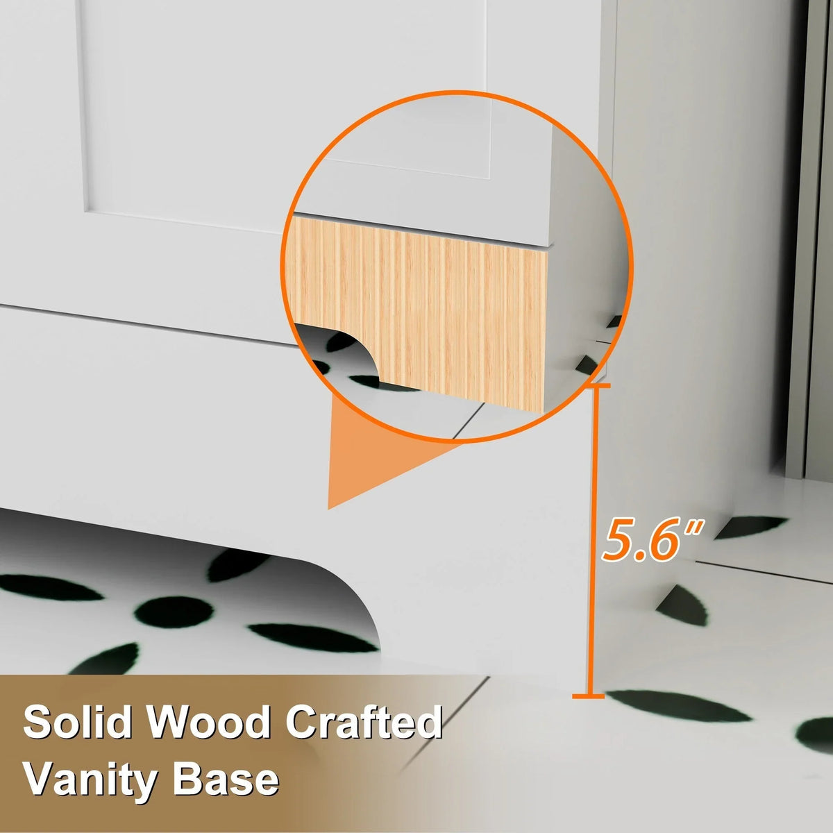 Ensemble meuble-lavabo de salle de bain Wavy Line 30/36/48 avec lavabo et robinet