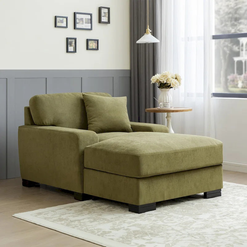 Canapé-lit chaise longue surdimensionné moderne du milieu du siècle avec coussin