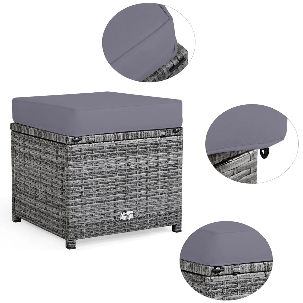 Costway, ensemble de salle à manger de jardin en rotin de 7 pièces avec canapé d’angle et repose-pieds - Voir les détails