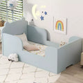 Lit au sol en forme d’ours Okak pour les 3-6 ans, cadre de lit pour tout-petit avec barrière de sécurité, joli lit pour enfant en forme d’animal
