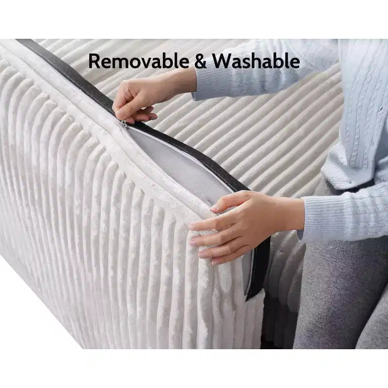 Dyonery modulaire hoekbank van ribfluweel met afneembare, wasbare hoezen