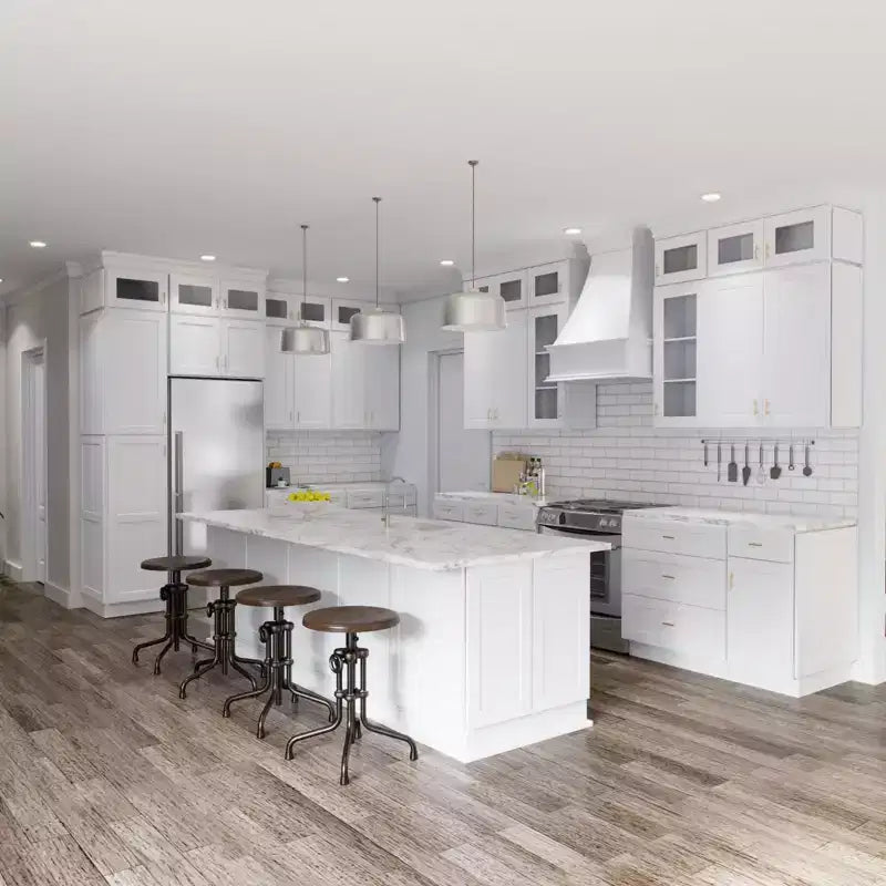 HOMLUX Shaker-wandhoekkast voor de keuken, wit, eenvoudig zelf te monteren
