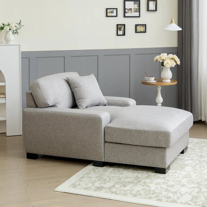 Canapé-lit chaise longue surdimensionné moderne du milieu du siècle avec coussin