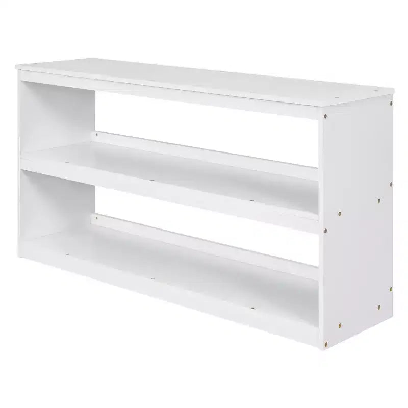 Niedriges Hochbett in voller Größe mit Rolltisch, 3 Schubladen und Regalen
