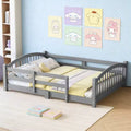 Luxystar Montessori-Bett in Full-Size mit niedrigem Profil, Sicherheitsgittern und Kopfteil