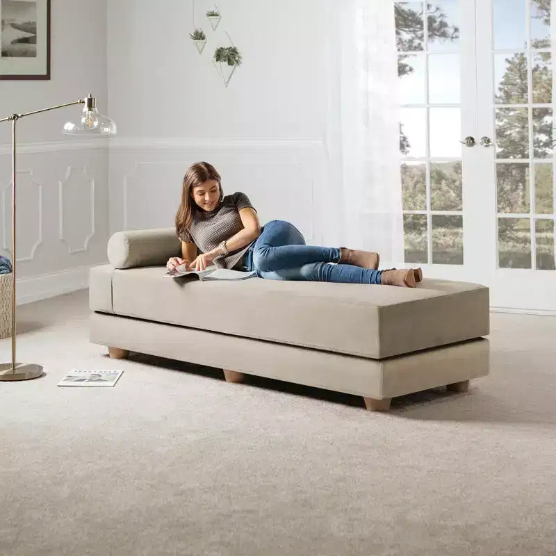Ligbed / uitklapbaar queensize logeerbed - microfluweel