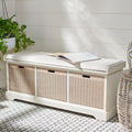Banc de rangement SAFAVIEH Fiorello avec coussin et 3 tiroirs - 47.3 W x 15 L x 19 H - 47Wx15Dx19H