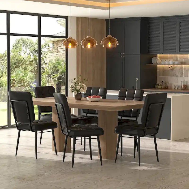 Moderne eetkamerstoelen, set van 2/4/6/8, gestoffeerde keukenstoelen met dikke zitting voor de eetkamer